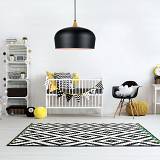 Κρεμαστό φωτιστικό από λευκό μέταλλο και ξύλο 1XE27 D:35cm (4387-WH)