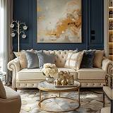 SAΔ08 - Φωτιστικό δαπέδου νεοκλασσικό σε χρυσό χρώμα με ντουί για λαμπτήρα G9