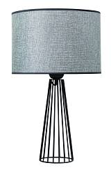 Επιτραπέζια λάμπα μέταλλο μαύρο αμπαζούρ μόκα  Ε27