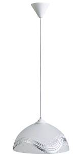 Φωτιστικό μονόφωτο γυαλί λευκό/ασημί Ε27 Φ30