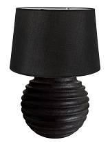 TLI 6333 BK ΕΠΙΤΡΑΠΕΖΙΑ ΛΑΜΠΑ ΞΥΛΙΝΗ ΣΤΡΟΓΓΥΛΗ ΜΕ ΡΑΒΔΩΣΕΙΣ & ΑΜΠΑΖΟΥΡ