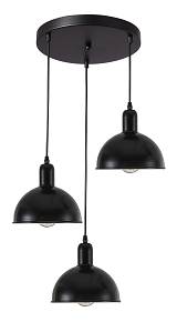 PDA 206-3 ΣΤΡΟΓΓΥΛΗ ΡΟΖΕΤΑ 3/Φ ΜΕ ΚΑΜΠΑΝΕΣ ΜΑΥΡΕΣ ΑΝΙΣΟΠΕΔΕΣ 3ΧΕ27