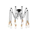 ΦΩΤΙΣΤΙΚΟ ΚΡΕΜΑΣΤΟ ΞΥΛO-ΜΕΤΑΛΛΟ 10ΦΩΤΟ 10XΕ27 1000X1000X510mm ΜΑΥΡΟ ARTE ILLUMINA EDISON