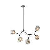 ΦΩΤΙΣΤΙΚΟ ΚΡΕΜΑΣΤΟ 5ΦΩΤΟ 5ΧG9 MAX15W 800Χ900mm ΜΑΥΡΟ-ΓΚΡΙ ARTE ILLUMINA ATOM