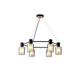 ΦΩΤΙΣΤΙΚΟ ΚΡΕΜΑΣΤΟ ΜΕΤΑΛΛΟ-ΓΥΑΛΙ 6ΦΩΤΟ  6XE14 MAX 8W  Φ700X600mm ΜΑΥΡΟ-ΧΑΛΚΟΣ ARTE ILLUMINA SILENCE