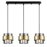 ΦΩΤΙΣΤΙΚΟ ΚΡΕΜΑΣΤΟ 3ΦΩΤΟ 3XE27 Max 15w 180X1215mm  ΜΑΥΡΟ-ΧΡΥΣΟ ARTE ILLUMINA RELIAC