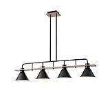 ΦΩΤΙΣΤΙΚΟ ΚΡΕΜΑΣΤΟ ΞΥΛΟ-ΜΕΤΑΛΛO 4ΦΩΤΟ 4XΕ27 MΑΧ15W 1030X180X865mm MAYΡΟ ARTE ILLUMINA CONO