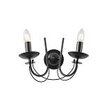 ΑΠΛΙΚΑ TOIXOY ΜΕΤΑΛΛΟ 2ΦΩΤΗ 2XE14 ΜΑΧ 8W 320X245X190mm ΜΑΥΡO ARTE ILLUMINA VAULT