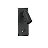 ΑΠΛΙΚΑ ΑΝΑΓΝΩΣΗΣ ΑΛΟΥΜΙΝΙΟΥ 1XGU11 MAX8W Φ40x80mm ΜΕ USB TYPE C ΜΑΥΡΗ ARTE ILLUMINA VON