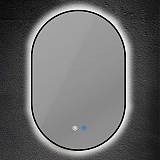 ΚΑΘΡΕΠΤΗΣ ΟΒΑΛ ΜΕ ΜΑΥΡΟ ΠΛΑΙΣΙΟ TOUCH LED DIMMABLE ANTIFOG 13W 1120Lm 3CCT (3000-4000-6000K) 500X700mm ARTE ILLUMINA CYLIS