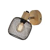 Απλίκα 1 x E14 μαύρο/ξύλο