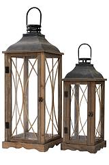 ΞΥΛΙΝΑ ΦΑΝΑΡΙΑ ΟΘΟΓΩΝΙΑ ΓΚΡΙ 28Χ28Χ73ΕΚ ΚΑΙ 21Χ21Χ52,5ΕΚ