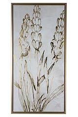 ΠΙΝΑΚΑ ΜΕ ΛΟΥΛΟΥΔΙ ΚΑΙ ΚΟΡΝΙΖΑ  ΜΠΕΖ ΧΡΥΣΟ 30Χ60Χ2,5ΕΚ