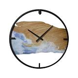 ΣΙΔΕΡΕΝΙΟ ΡΟΛΟΙ ΤΟΙΧΟΥ ΜΕ ΤΥΠΩΜΑ ΣΕ ΞΥΛΟ WAVES 55x55x4EK