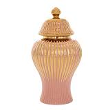 ΣΟΜΩΝ ΚΕΡΑΜΙΚΟ ΒΑΖΟ ΜΕ ΚΑΠΑΚΙ ΚΑΙ ΧΡΥΣΕΣ ΡΙΓΕΣ Φ15,5Χ29,5ΕΚ