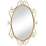 ΧΡΥΣΟΣ ΜΕΤΑΛΛΙΚΟΣ ΟΒΑΛ ΚΑΘΡΕΦΤΗΣ ΤΟΙΧΟΥ ΜΕ ΣΧΕΔΙΑ 60Χ2Χ84ΕΚ