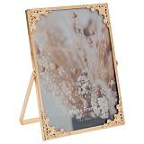 ΧΡΥΣΗ ΜΕΤΑΛΛΙΚΗ ΚΟΡΝΙΖΑ 13Χ18 ΕΚ ΜΕ ΣΧΕΔΙΟ ΛΟΥΛΟΥΔΙ ΣΤΙΣ ΓΩΝΙΕΣ