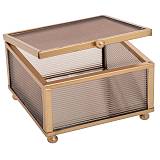 ΧΡΥΣΗ ΜΕΤΑΛΛΙΚΗ ΜΠΙΖΟΥΤΙΕΡΑ 10Χ10Χ6 ΕΚ ΜΕ ΜΕΛΙ ΓΥΑΛΙ ΚΑΙ ΚΑΘΡΕΠΤΗ