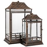 ΣΕΤ 2 ΜΑΥΡΟ ΜΕΤΑΛΛΙΚΟ ΦΑΝΑΡΙ 33Χ23,5Χ53  24,5Χ15Χ37,5ΕΚ