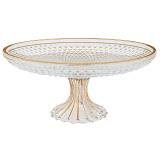 ΓΥΑΛΙΝΗ ΠΙΑΤΕΛΑ ΜΕ ΠΟΔΙ ΚΑΙ ΧΡΥΣΗ ΡΙΓΑ 30Χ13ΕΚ