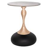 ΓΚΡΙ ΜΕΤΑΛΛΙΚΟ ΤΡΑΠΕΖΑΚΙ ΜΕ ΧΡΥΣΗ ΒΑΣΗ ΚΑΙ ΓΚΡΙ ΚΕΡΑΜΙΚΗ ΕΠΙΦΑΝΕΙΑ Φ42Χ52ΕΚ