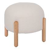 ΣΚΑΜΠΟ ΣΤΡΟΓΓΥΛΟ ΜΕ ΚΡΕΜ ΜΠΟΥΚΛΕ ΥΦΑΣΜΑ AND ΚΑΦΕ ΞΥΛΙΝΑ ΠΟΔΙΑ 45Χ45Χ36ΕΚ