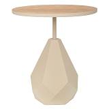 ΚΡΕΜ ΣΤΡΟΓΓΥΛΟ ΜΕΤΑΛΛΙΚΟ ΤΡΑΠΕΖΑΚΙ ΣΑΛΟΝΙΟΥ ΜΕ ΞΥΛΙΝΗ ΕΠΙΦΑΝΕΙΑ AND ΑΚΑΝΟΝΙΣΤΗ ΒΑΣΗ 50Χ50Χ56ΕΚ