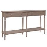 ΞΥΛΙΝΗ ΚΟΝΣΟΛΑ ΣΕ ΓΚΡΙ ΧΡΩΜΑ ΜΕ 2 ΣΥΡΤΑΡΙΑ 150Χ33Χ80ΕΚ