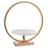 ΧΡΥΣΟ ΜΕΤΑΛΛΙΚΟ ΣΤΕΦΑΝΙ ΜΕ ΓΥΑΛΙΝΗ ΠΙΑΤΕΛΑ AND LED ΦΩΤΙΣΜΟ 40Χ25Χ43ΕΚ