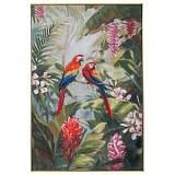 COLORFUL PARROT ΠΙΝΑΚΑΣ ΕΛΑΙΟΓΡΑΦΙΑ ΜΕ ΧΡΥΣΗ ΚΟΡΝΙΖΑ ΣΕ ΤΥΠΩΜΕΝΟ ΚΑΜΒΑ 80Χ120ΕΚ