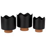 ΣΕΤ 3 ΜΑΥΡΑ ΜΕΤΑΛΛΙΚΑ ΚΑΣΠΩ ΑΠΌ ΦΕΛΛΟ ΚΑΙ ΜΕΤΑΛΛΟ D19X21 D17X19 14X17EK