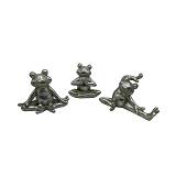 FROGGIES ΔΙΑΚΟΣΜΗΤΙΚΟ ΒΑΤΡΑΧΟΣ SET 3ΤΜΧ 16x8x11cm POLYRESIN ΑΣΗΜΙ