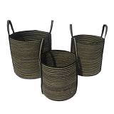 YIRMI ΚΑΛΑΘΙ SET 3ΤΜΧ 40x40x40cm ΓΙΟΥΤΑ ΦΥΣΙΚΟ ΜΑΥΡΟ