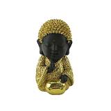 BABY BUDDHA ΔΙΑΚΟΣΜΗΤΙΚΟ ΒΟΥΔΑΣ 12x10x17cm POLYRESIN ΧΡΥΣΟ ΜΑΥΡΟ