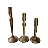 DEMEK ΚΗΡΟΠΗΓΙΟ SET 3ΤΜΧ 10x10x31cm ΑΛΟΥΜΙΝΙΟ ΧΡΥΣΟ ΑΝΤΙΚΕ