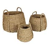 ALMAR ΚΑΛΑΘΙ ΧΕΡΟΥΛΙ SET 3ΤΜΧ 45x45x30cm SEAGRASS ΦΥΣΙΚΟ