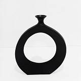 ABSTRACT CIRCLE ΒΑΖΟ 37x5x45cm ΑΛΟΥΜΙΝΙΟ ΜΑΥΡΟ