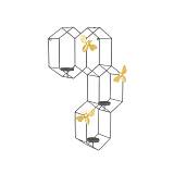 HIVE ΚΗΡΟΠΗΓΙΟ ΤΟΙΧΟΥ 30x9x45cm ΜΕΤΑΛΛΟ ΜΑΥΡΟ ΧΡΥΣΟ