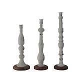 LA POUPEE ΚΗΡΟΠΗΓΙΟ SET 3ΤΜΧ 11x11x45cm ΜΕΤΑΛΛΟ ΛΕΥΚΟ ΦΥΣΙΚΟ ΞΥΛΟ