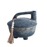 FENDRA ΒΑΖΟ 18x17x16cm ΚΕΡΑΜΙΚΟ ΑΝΘΡΑΚΙ ΜΠΕΖ