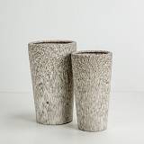 KANCHE ΓΛΑΣΤΡΑ ΣΕΤ 2ΤΜΧ 32x32x53cm ΚΕΡΑΜΙΚΟ ΜΠΕΖ ΜΑΥΡΟ