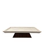 TRAVERTINO ΔΙΣΚΟΣ ΔΙΑΚΟΣΜΗΣΗΣ 40x22x9.5cm POLYRESIN STONE ΚΑΦΕ ΣΚΟΥΡΟ