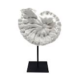 SHELL ΔΙΑΚΟΣΜΗΤΙΚΟ ΚΟΧΥΛΙ 25x12x41cm POLYRESIN ΑΣΠΡΟ ΜΑΥΡΟ ΜΕΤΑΛΛΟ