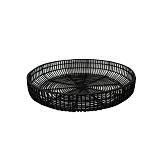 ONYX ΔΙΣΚΟΣ 51x51x9cm RATTAN ΦΥΣΙΚΟ ΜΑΥΡΟ