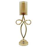 ΜΕΤΑΛΛΙΚΟ ΚΗΡΟΠΗΓΙΟ ΧΡΥΣΟ ΦΙΟΓΚΟΣ ΜΕ ΓΥΑΛΙ - 19x13x55cm 8/KIB