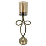 ΜΕΤΑΛΛΙΚΟ ΚΗΡΟΠΗΓΙΟ ΜΠΡΟΝΖΕ ΦΙΟΓΚΟΣ ΜΕ ΓΥΑΛΙ - 19x13x55cm 8/KIB