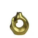 ΚΕΡΑΜΙΚΟ ΒΑΖΟ ΧΡΥΣΟ ΧΥΤΟ ΣΤΡΙΦΤΟ ΜΕ ΤΡΥΠΑ - 22.9cm 1/12ΚΙΒ