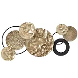 ΜΕΤΑΛΛΙΚΟ ΤΟΙΧΟΥ ΧΡΥΣΟ/ΜΑΥΡΟ ΚΥΚΛΟΙ ΔΙΑΦΟΡΕΣ ΥΦΕΣ - 85.1x43.8x7cm 4/KIB