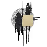 ΜΕΤΑΛΛΙΚΟ ΤΟΙΧΟΥ ΑΣΗΜΙ/ΧΡΥΣΟ/ΜΑΥΡΟ ΠΙΝΕΛΙΕΣ ΑΦΗΡΗΜΕΝΟ - 71.8x100.3x6.4cm 4/KIB