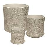 STONE POLYRESIN ΚΑΣΠΩ ΜΕ ΠΙΑΤΟ ΣΕΤ/5 ΜΠΕΖ ΠΑΛΑΙΩΜΕΝΟ ΦΙΛΝΤΙΣΙ - L:Φ43x43, M:Φ35x36, S:Φ28x28cm